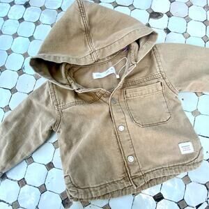 Zara Kids Tan Jean Jacket with Hood